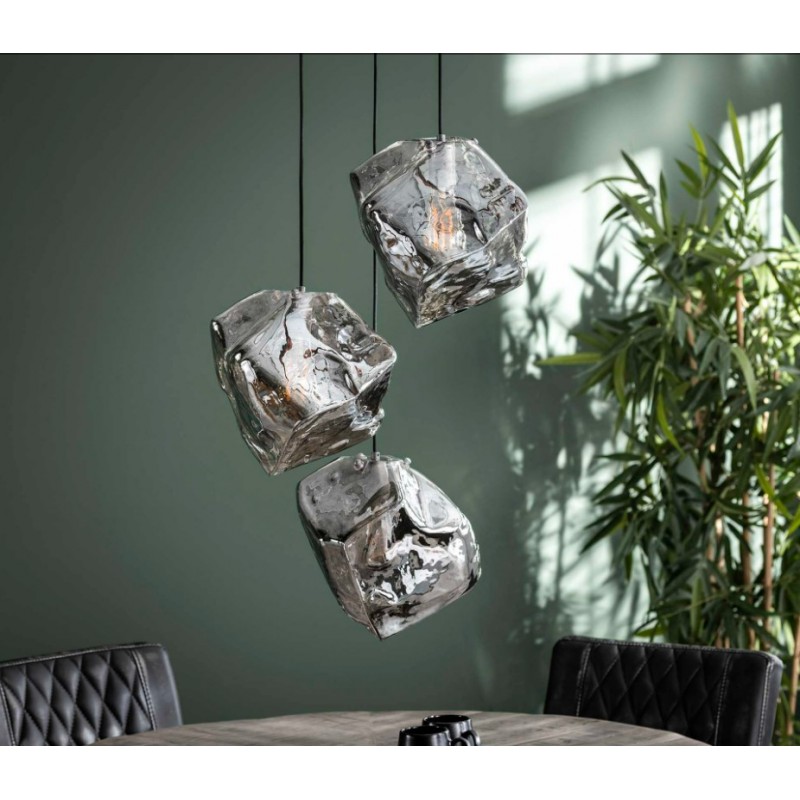 ZI Hanging lamp 3L rock chromed stepped